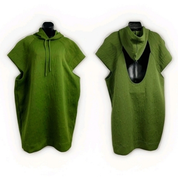 Yitty Major Label Backless Hoodie Dress Size Small Bossy Mossy Green Spellout - Picture 2 of 13